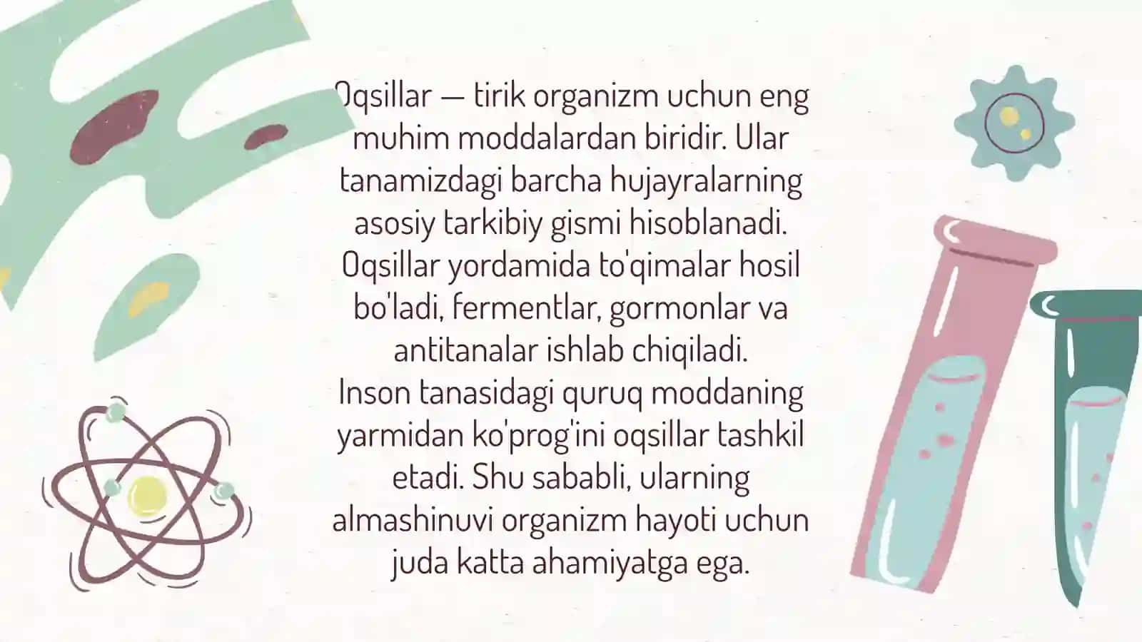 Oqsillarning biologik va ozuqaviy ahamiyati 2