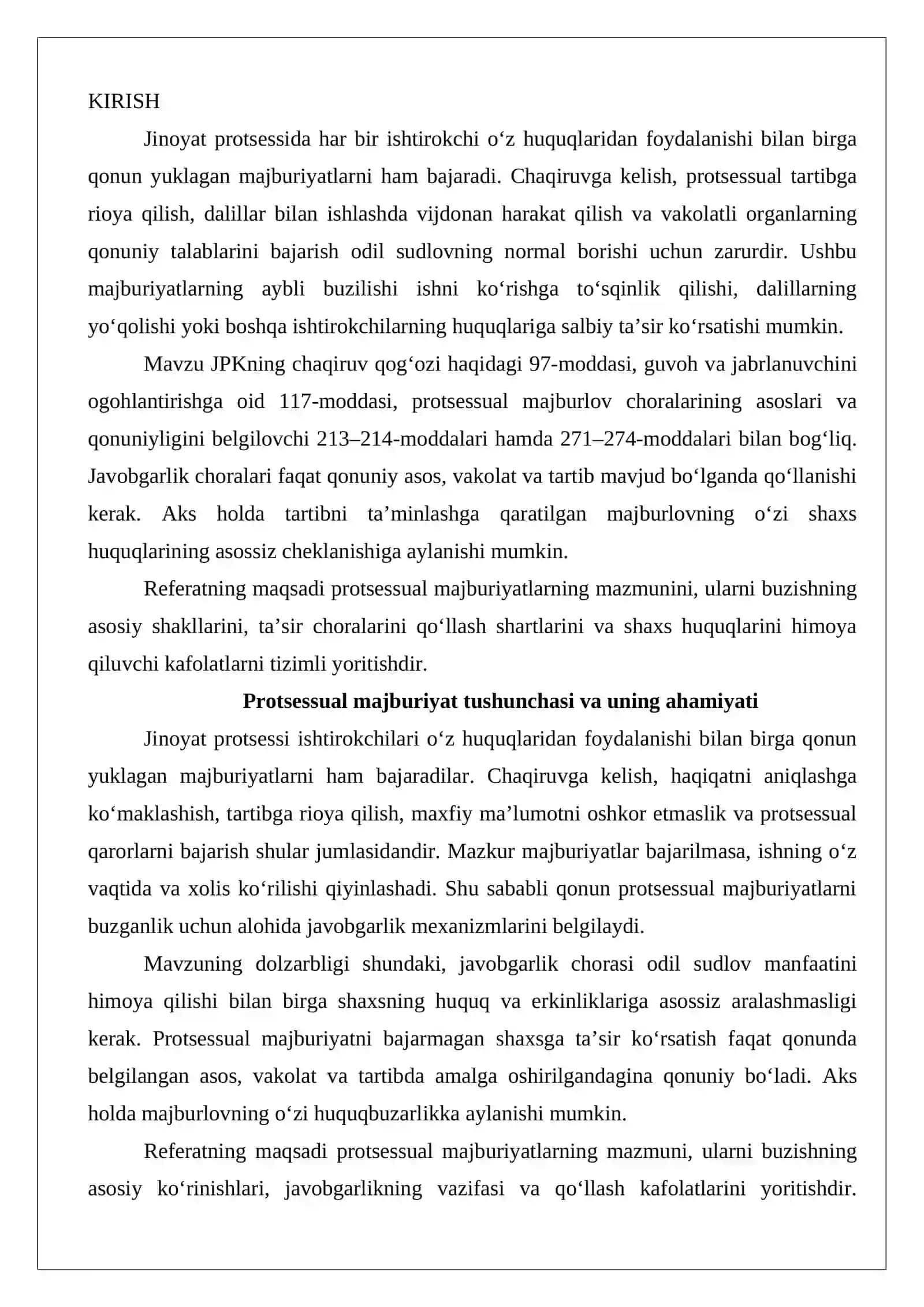 Protsessual majburiyatlarni buzganlik uchun javobgarlik 2