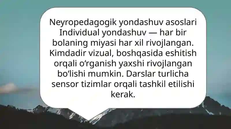 Neyropedagogik muhitni tashkil etish 2
