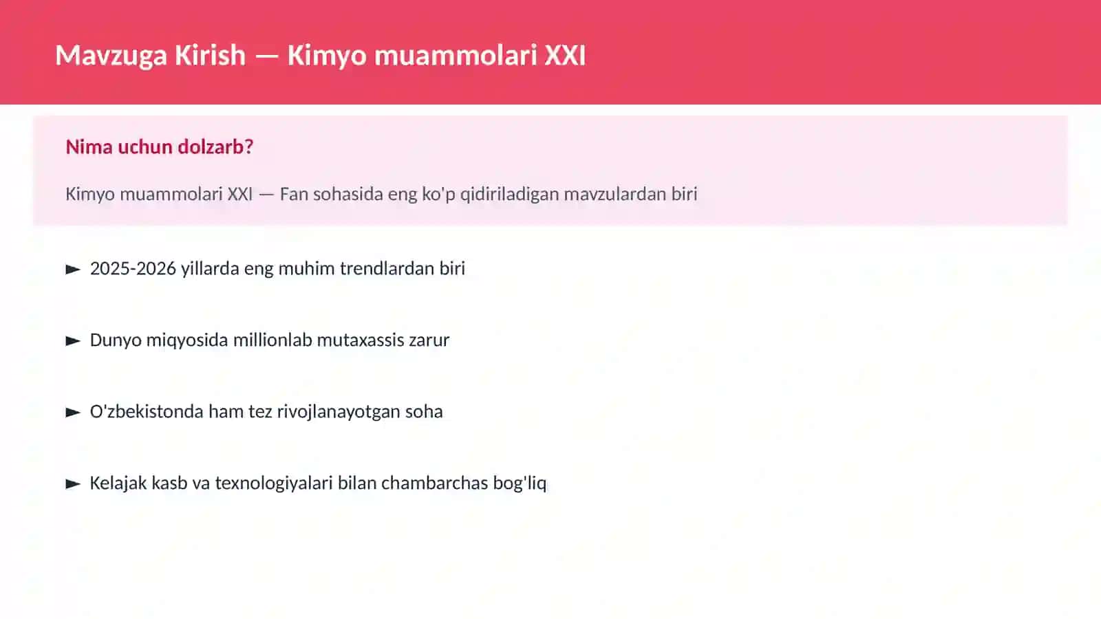 FAN | KIMYO ZAMONAVIY 2