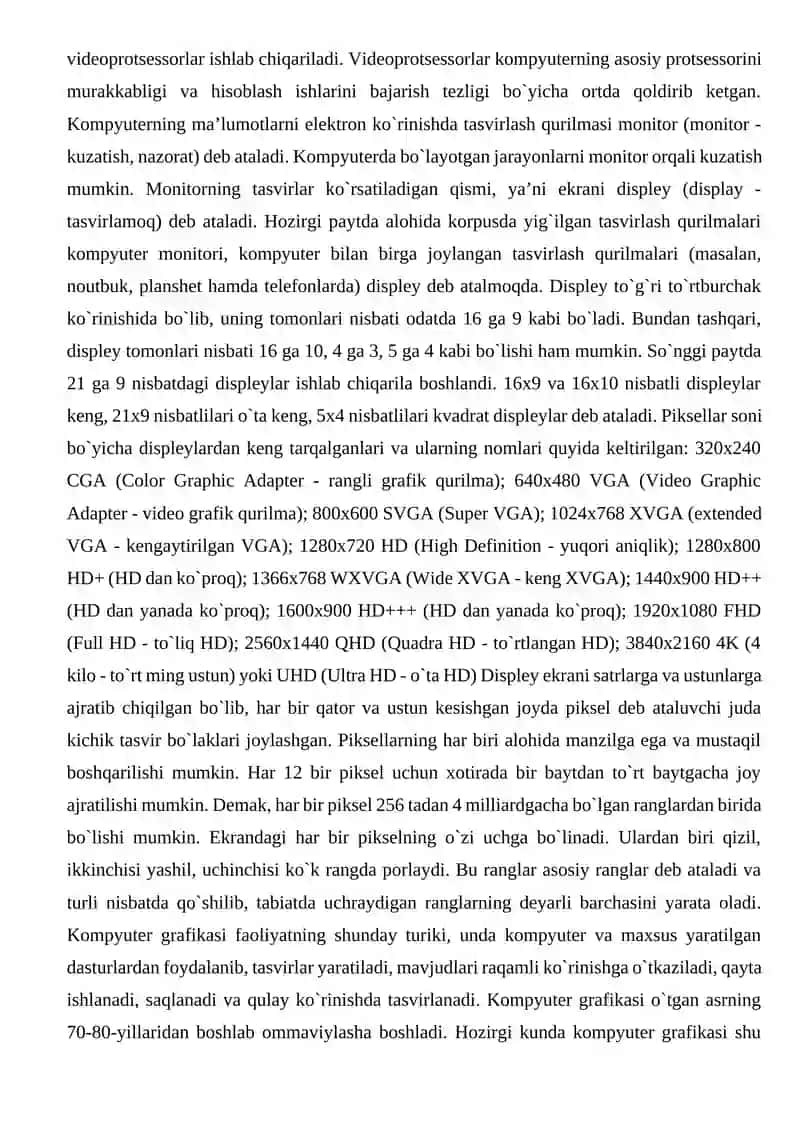 Informatika va axborot texnologiyalari fanidan Konsultatsiya 2