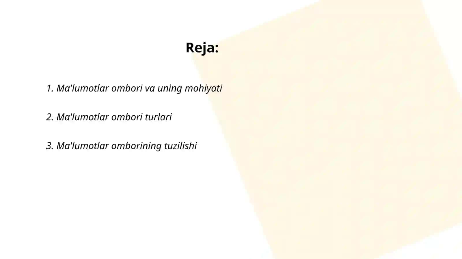 Ma'lumotlar ombori 2