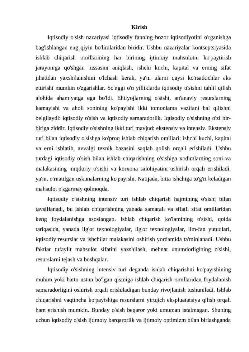 Iqtisodiy o‘sish omillari va uning tahlili 2