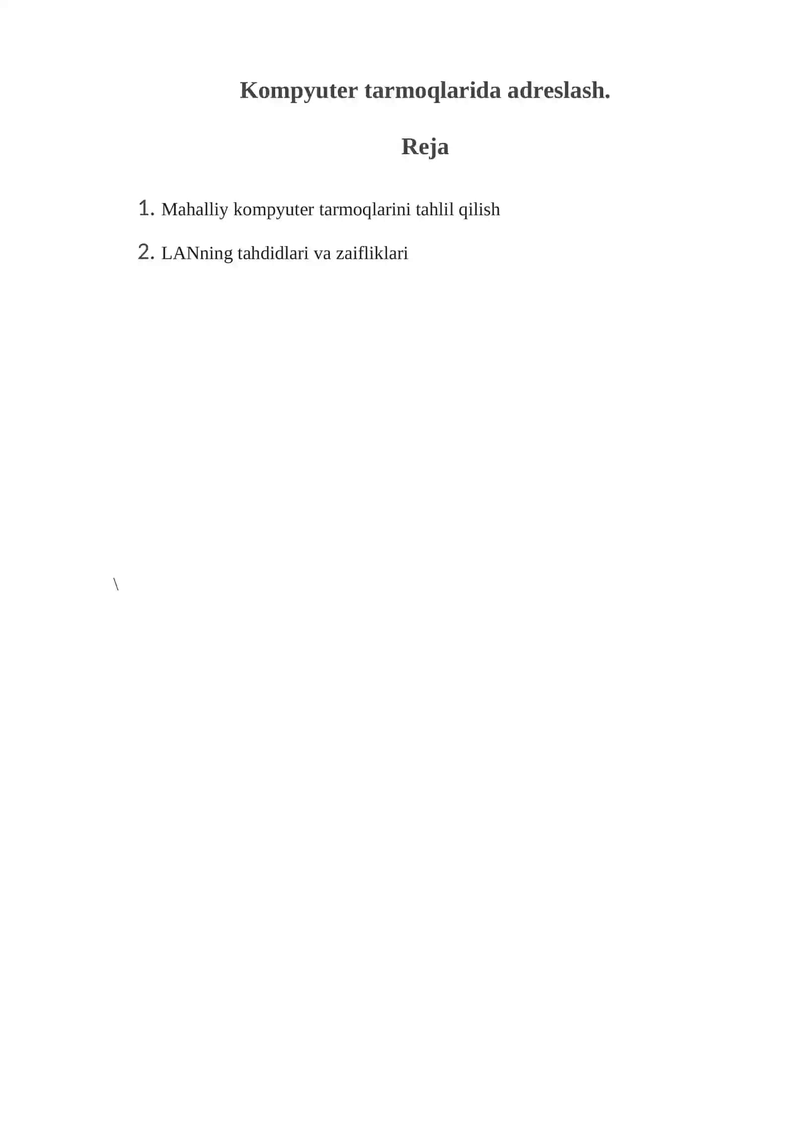 Kompyuter tarmoqlarida adreslash 2