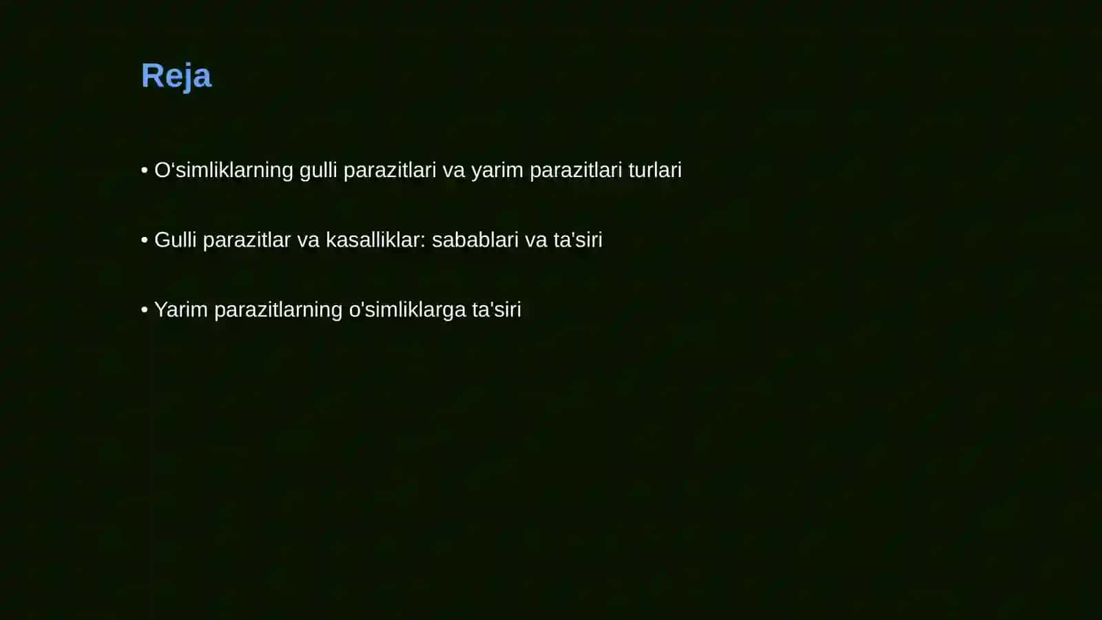 O‘simliklarni gulli parazitlar va yarim parazitlar qo‘zg‘atuvchi kasalliklardan himoya qilish 2