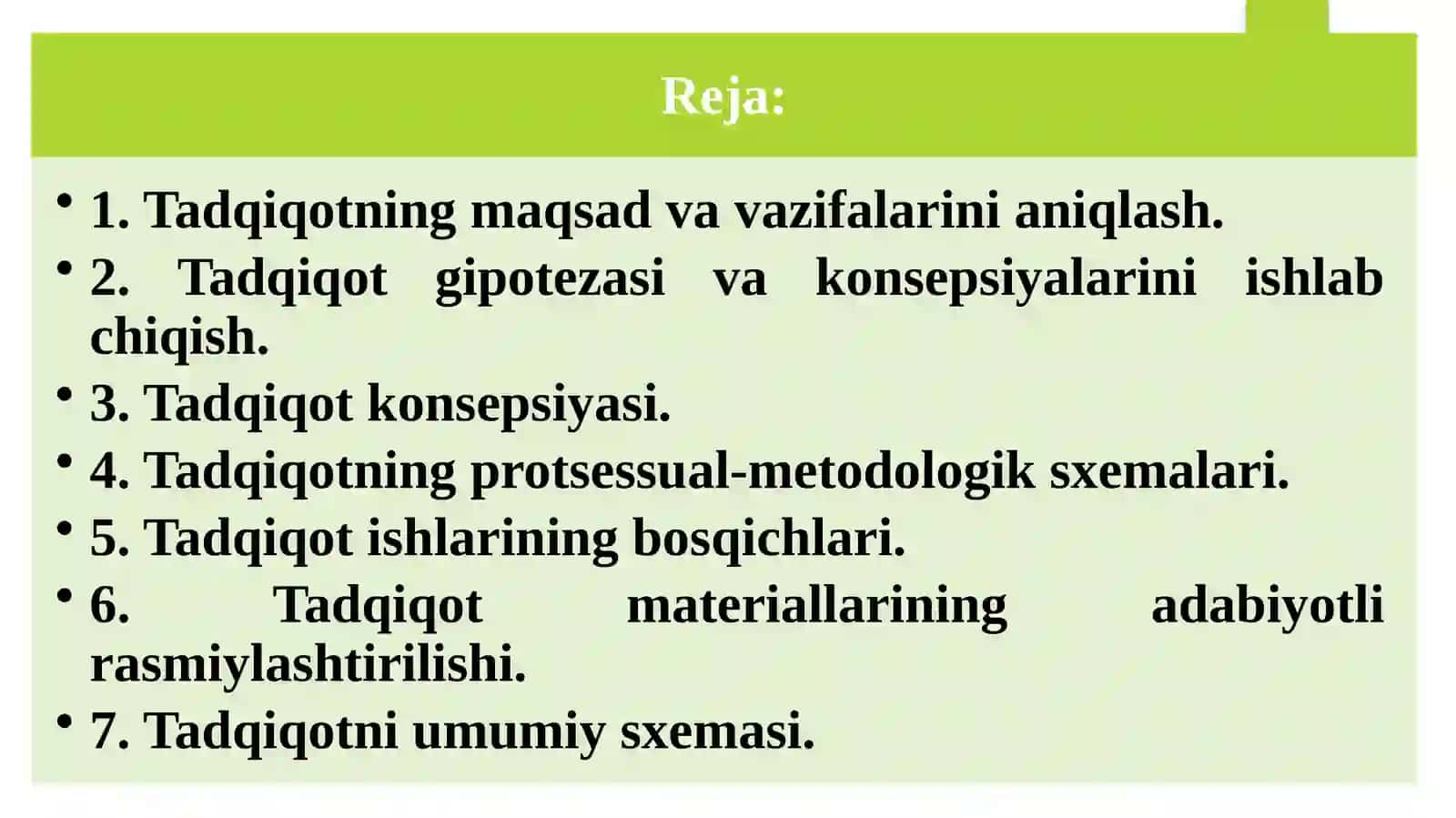 TADQIQOT METODOLOGIYASI VA METODIKASI 2