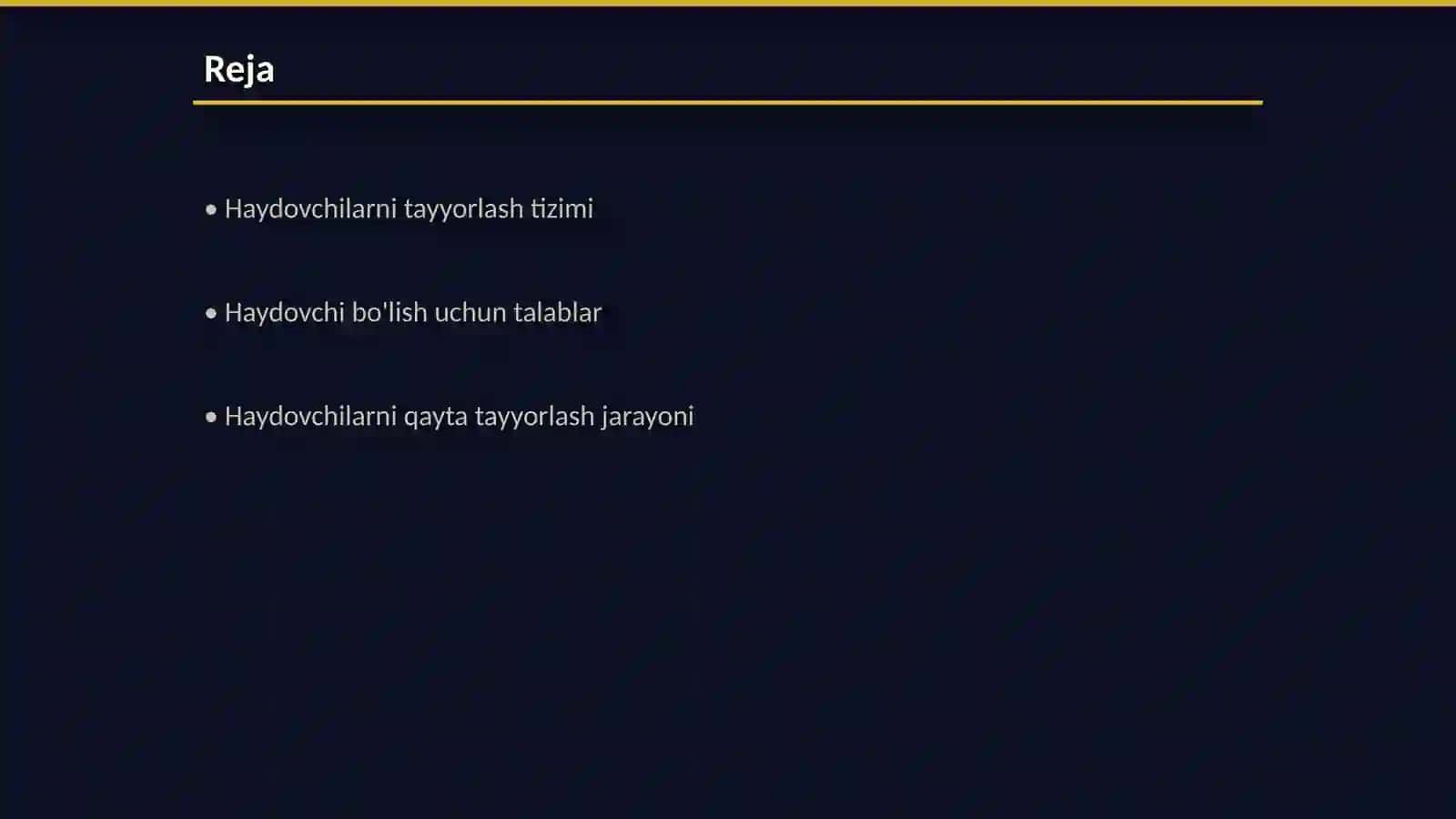 Malayziyada haydovchilarni tayyorlash va qayta tayyorlashga qoʻyiladigan talablar 2