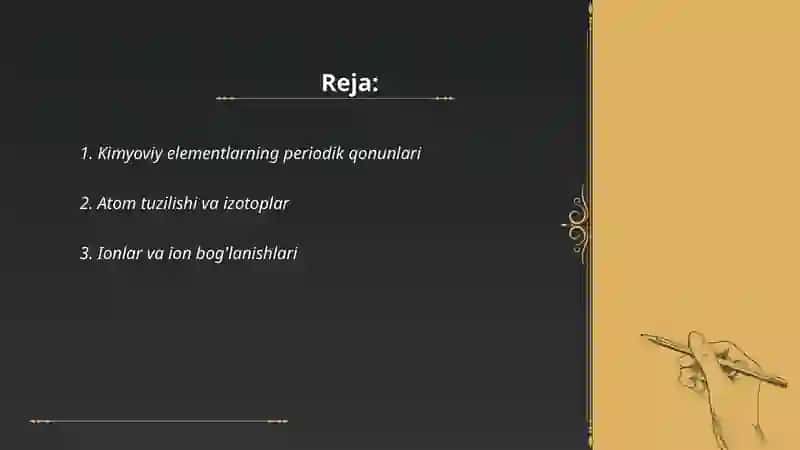 Kimyoviy elementlarning periodik qonunlari 2