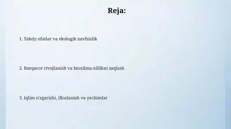 Hayot faoliyati xafsizligining tabiat (aspektlari)bilan bog'liqligi 2