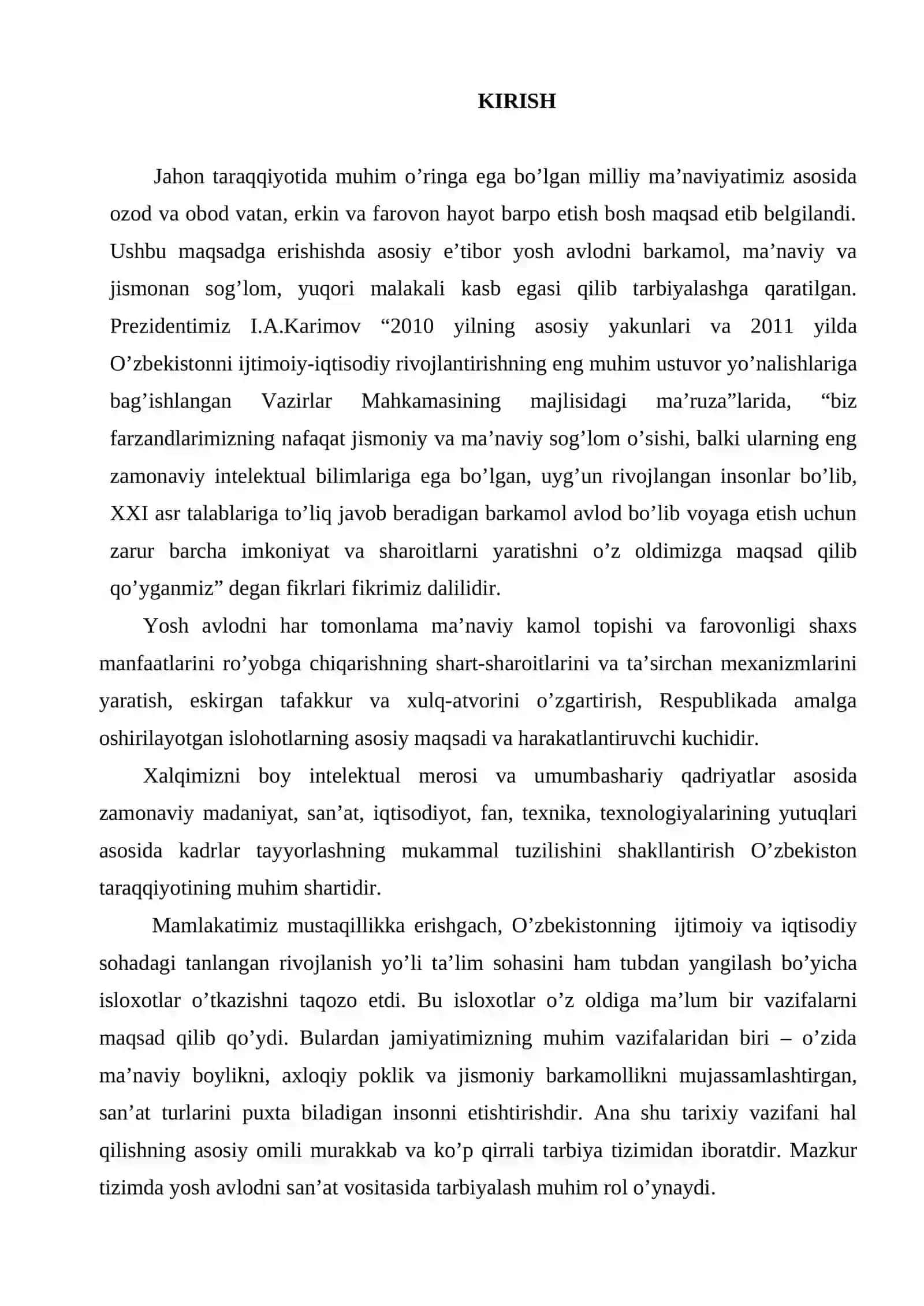 Ixtisoslashgan maktablarning qalamtasvir mashg’ulotlarida bosqichli portret ishlash metodikasi ” ("O`tirgan qiz" portreti misolida) Diplom ishi 2