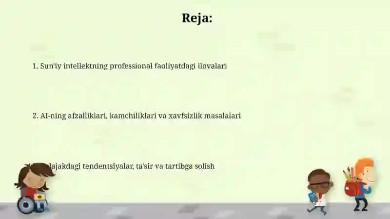 Sun'iy intellektning professional faoliyatdagi ilovalari 2