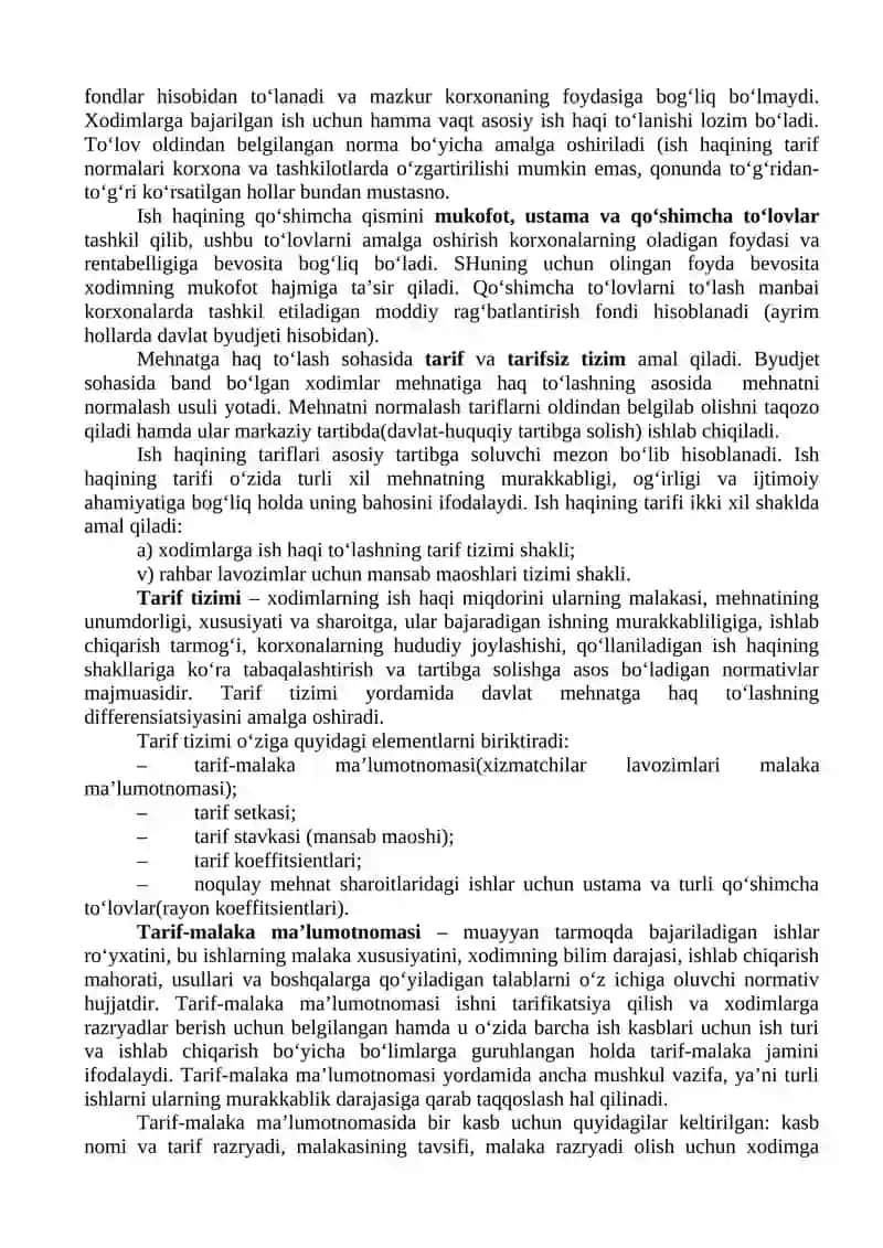 MEHNATGA HAQ TO‘LASH. KAFOLATLI TO‘LOVLAR VA KOMPENSATSIYA TO‘LOVLARI 2