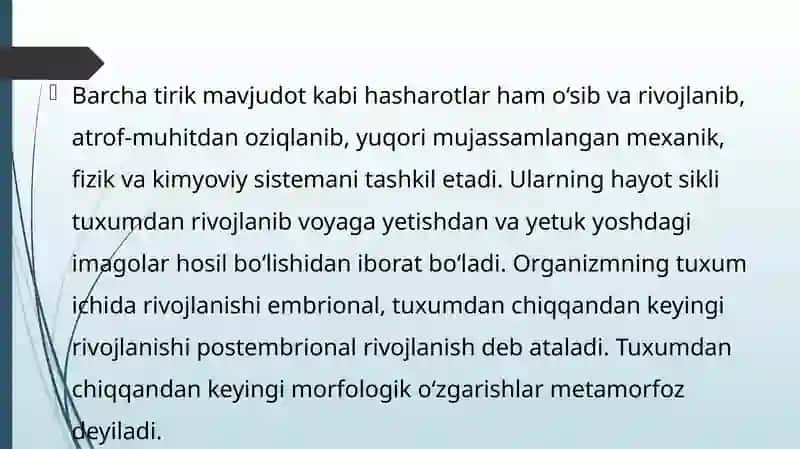 hasharotlar biologiyasi va ekologiyasi 2