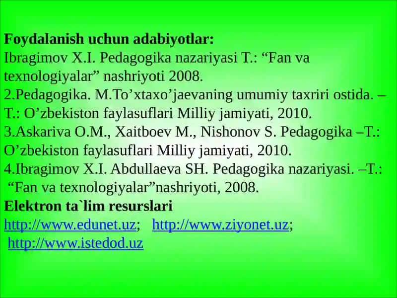 Pedagogika nazariyasi 2