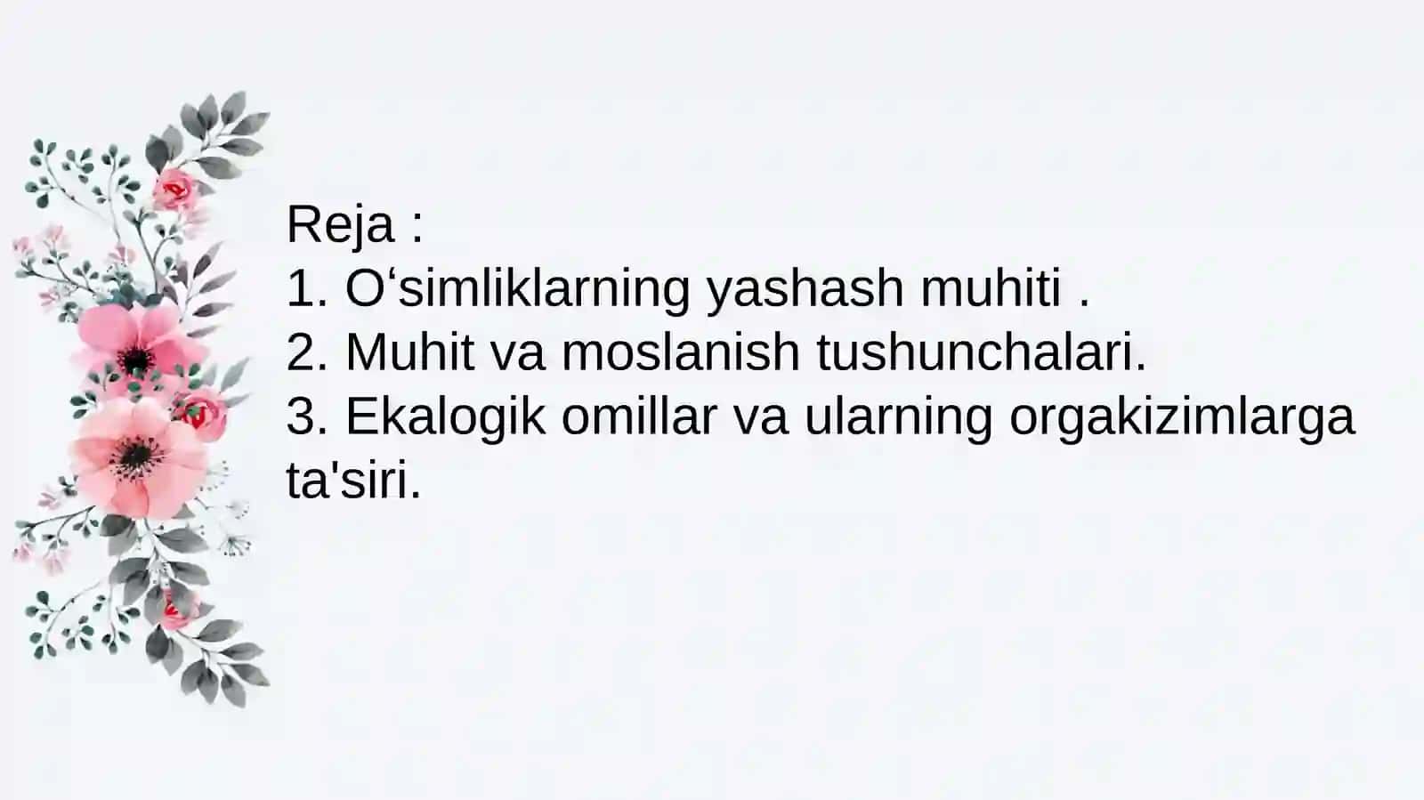 Oʻsimliklarning yashash muhitida 2