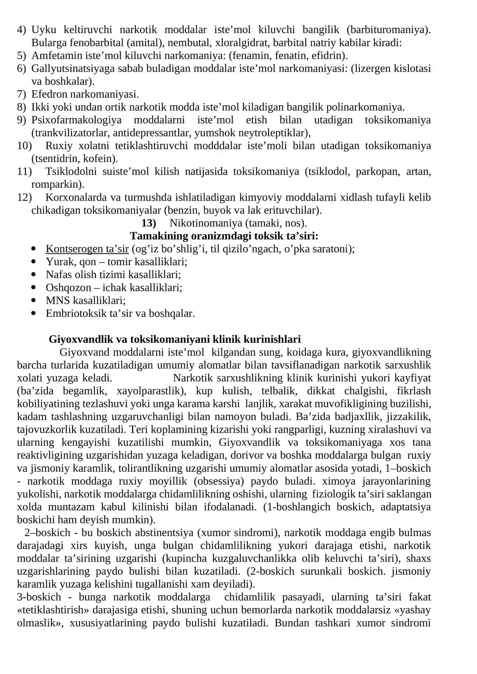 Giyoxvandlik va toksikomaniya to'grisida ma’lumotlar 2