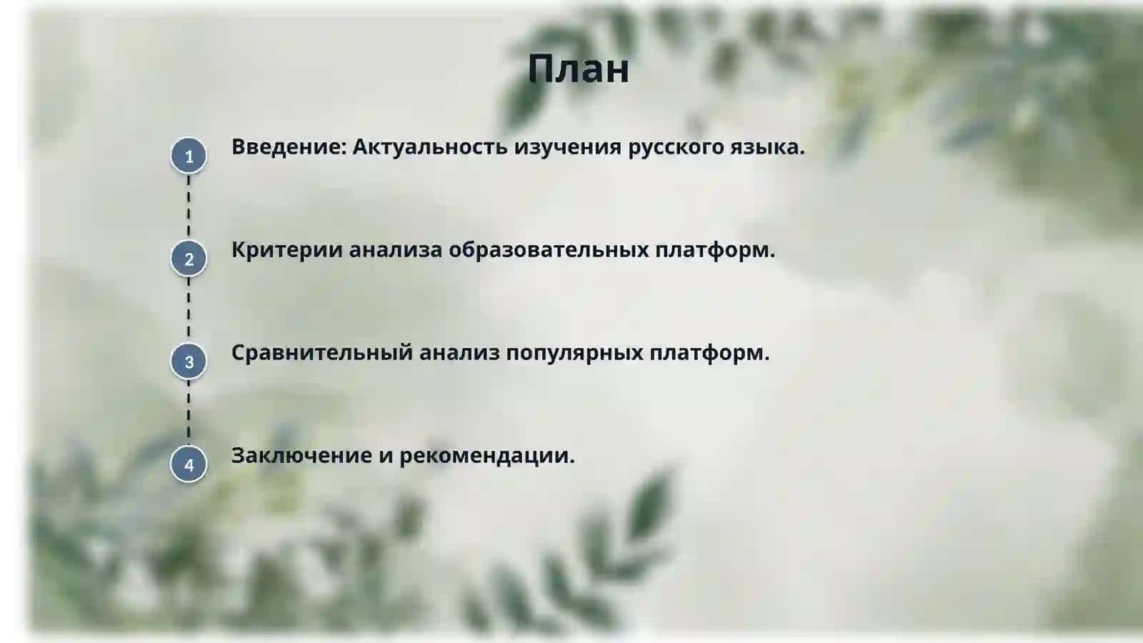 Подготовка доклада и презентации на тему «Анализ современных образовательных платформ для изучения русского языка» 2