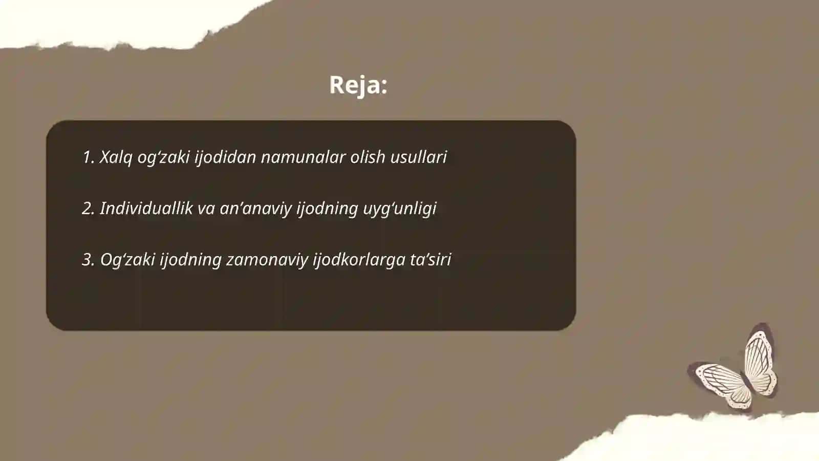Xalq ogʻzaki ijodidan namunalar olish usullari 2