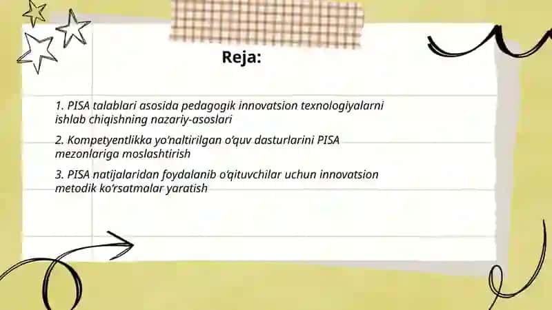 PISA pedagogik innovatsion texnologiyalarni ishlab chiqish 2