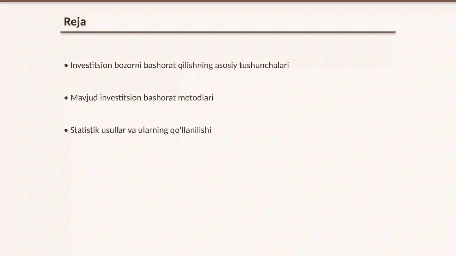 Investitsion bozorni bashorat qilish metodlari 2