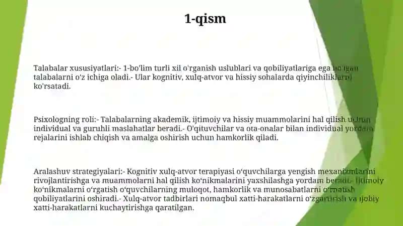 Turli Yosh Va Kategoriyadagi Ta'Lim Oluvchi Bilan Amaliy Psixolog Faolyati 2