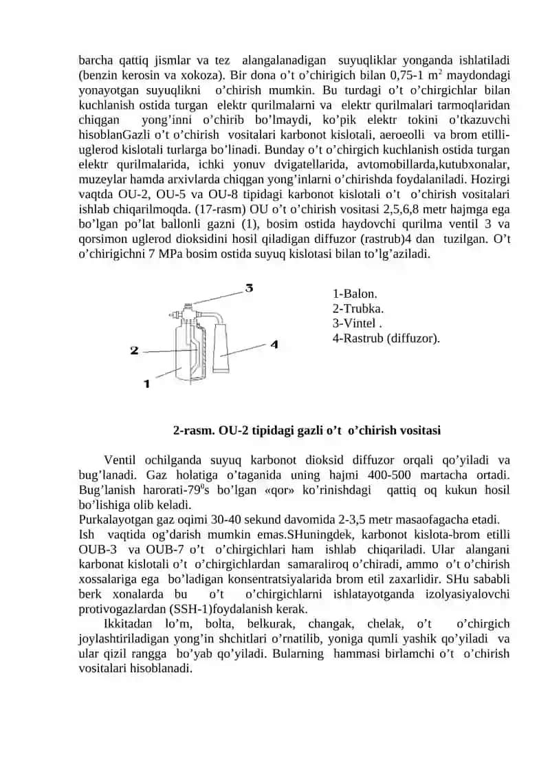 Yong’inni o’chirishning texnikaviy vositalarini o’rganish 2
