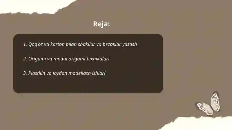 Boshlang'ich sinf texnologiya darslarida amaliy ish turlari 2