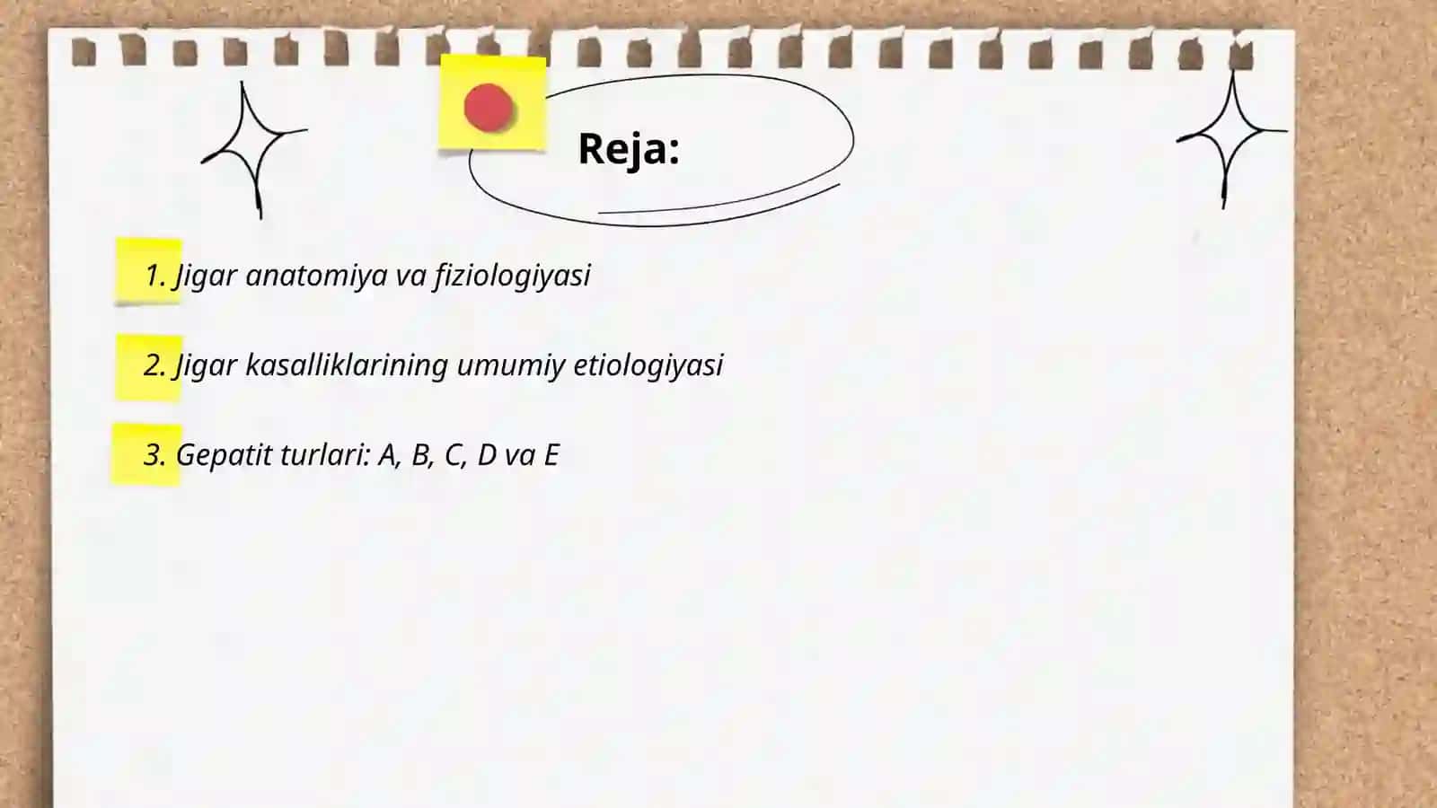 Jigar va o't yo'llari patologiyasi. Jigar kasalliklari haqida umumiy ma'lumotlar 2