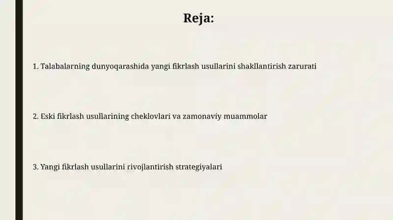 O'quvchilar dunyoqarashi da yangicha fikrlashni shakillantirish zaruryati 2