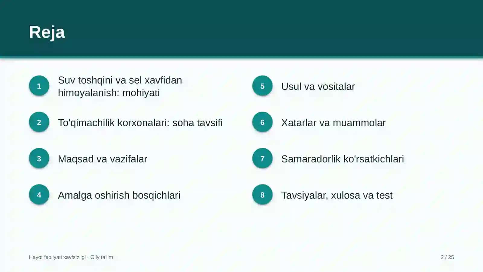 to'qimachilik korxonalarida suv toshqini va sel xavfidan himoyalanish 5946 2