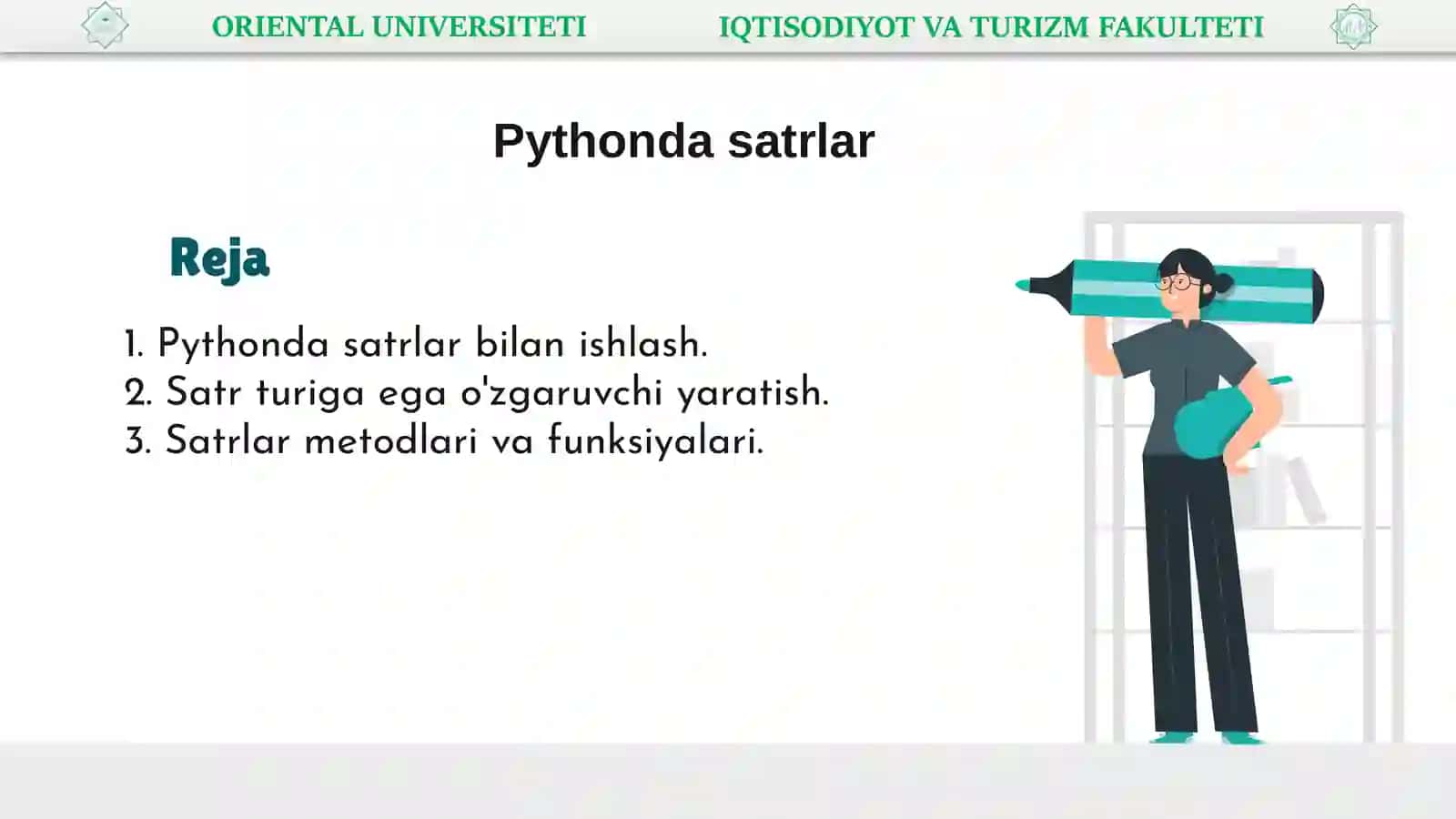 Pythonda satrlar 2