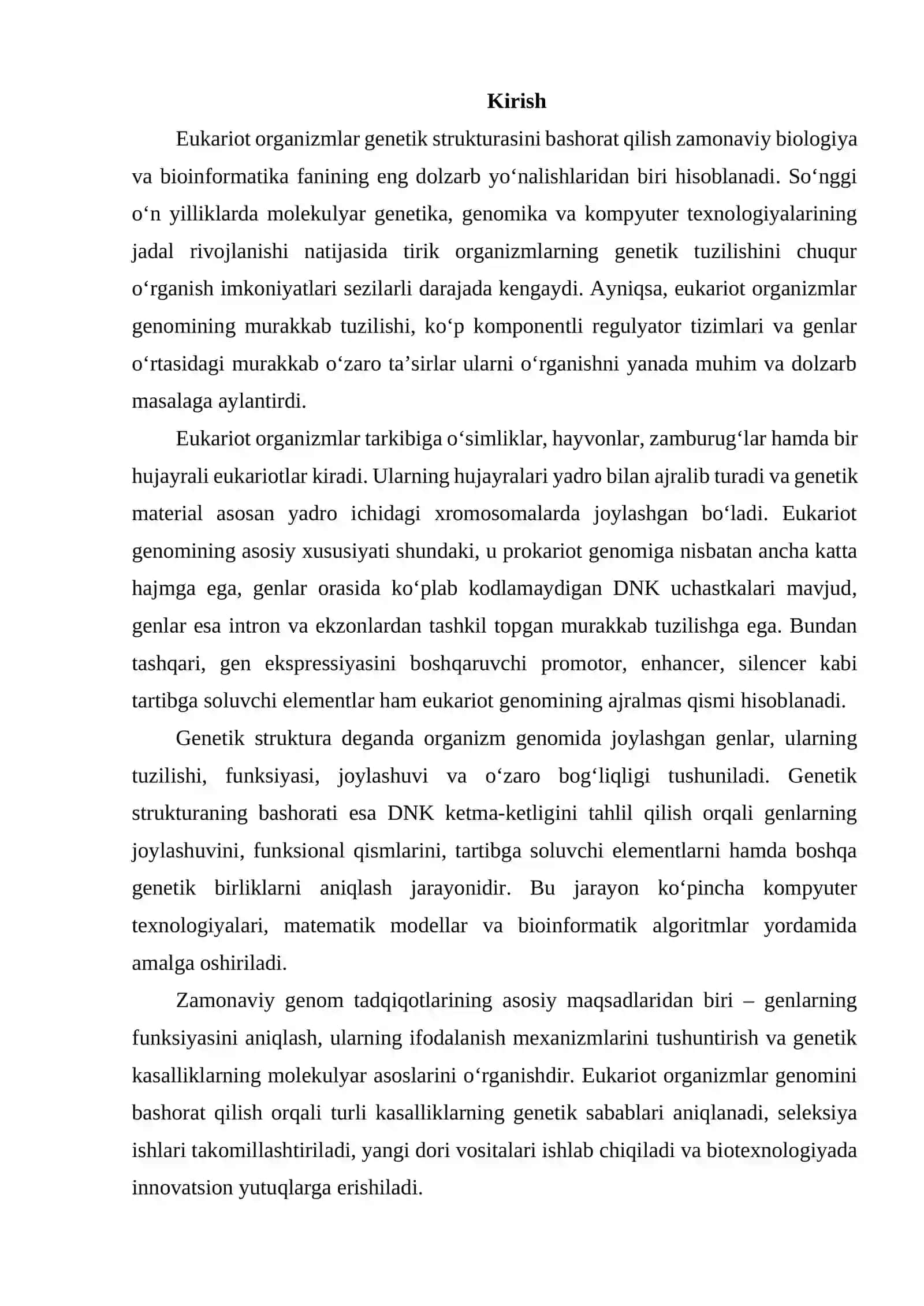 Eukariot Organizm Genetik Strukturasini Bashorat Qilish 2