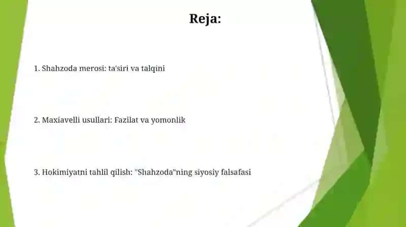 Makiavellining Xukmdor asari bòyicha 2