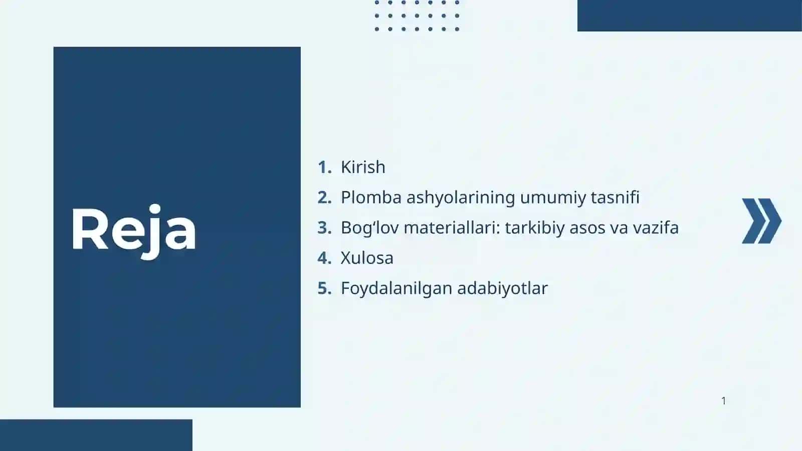 Plomba ashyolari tasnifi 2