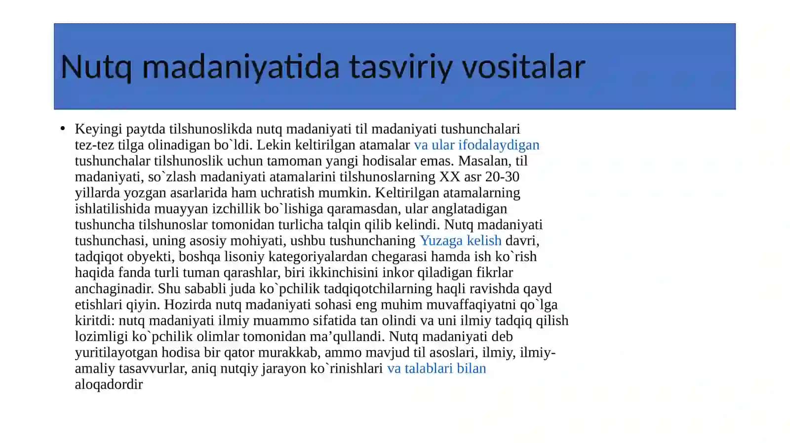 Nutq madaniyatida tasviriy vositalar va til boyliklarini o’rni 2