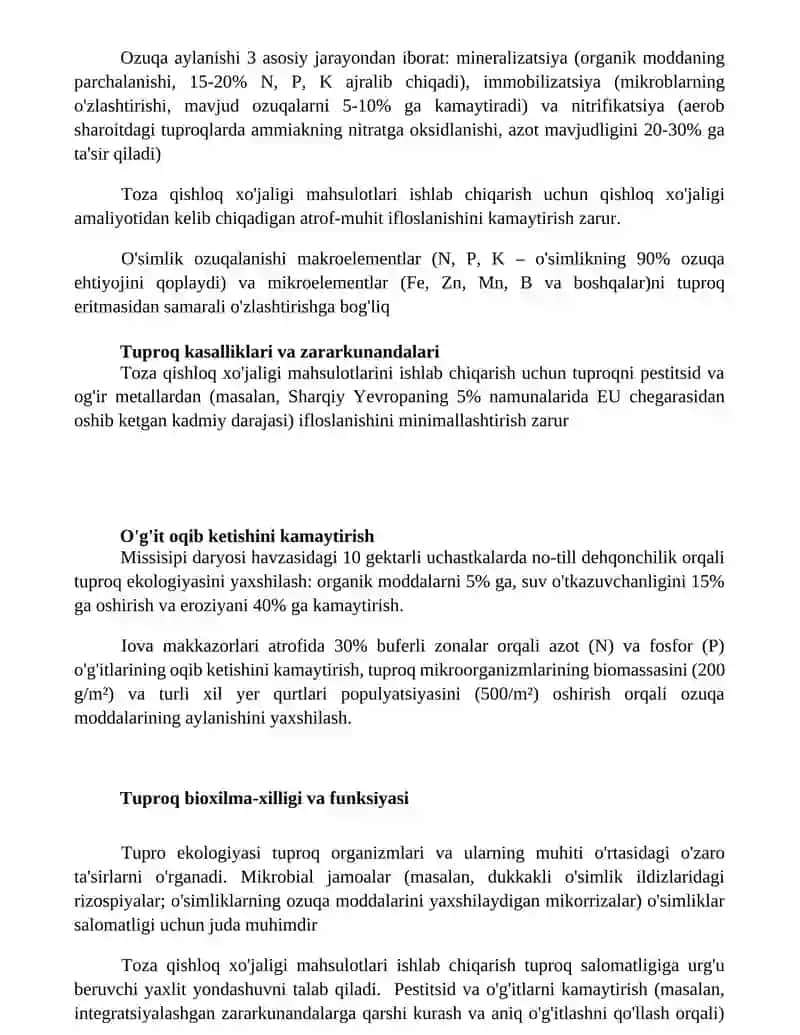 Tuproq ekologiyasi 2