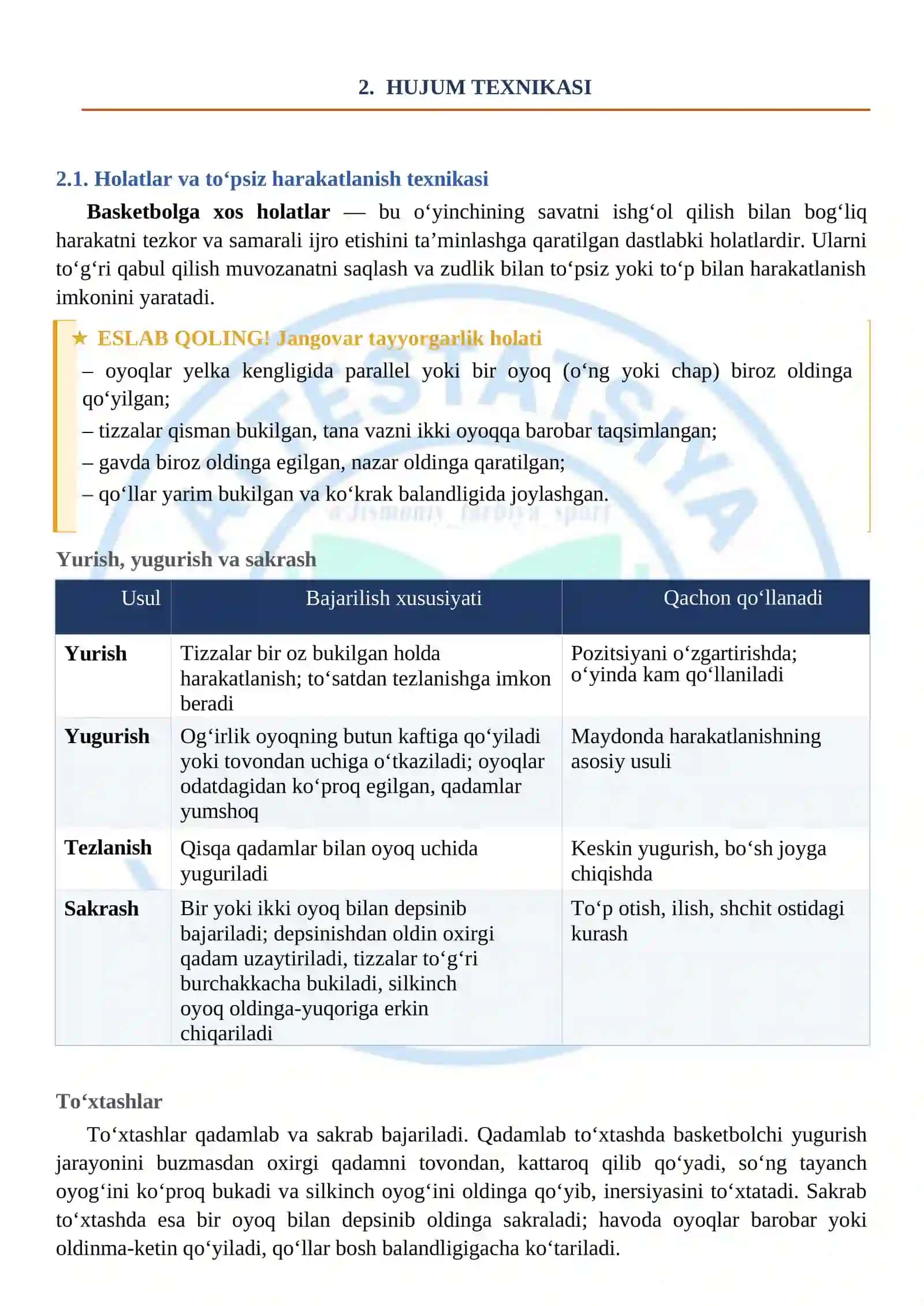 "Sport turlarini o„rgatish metodikasi (Basketbol)" darsligi 2