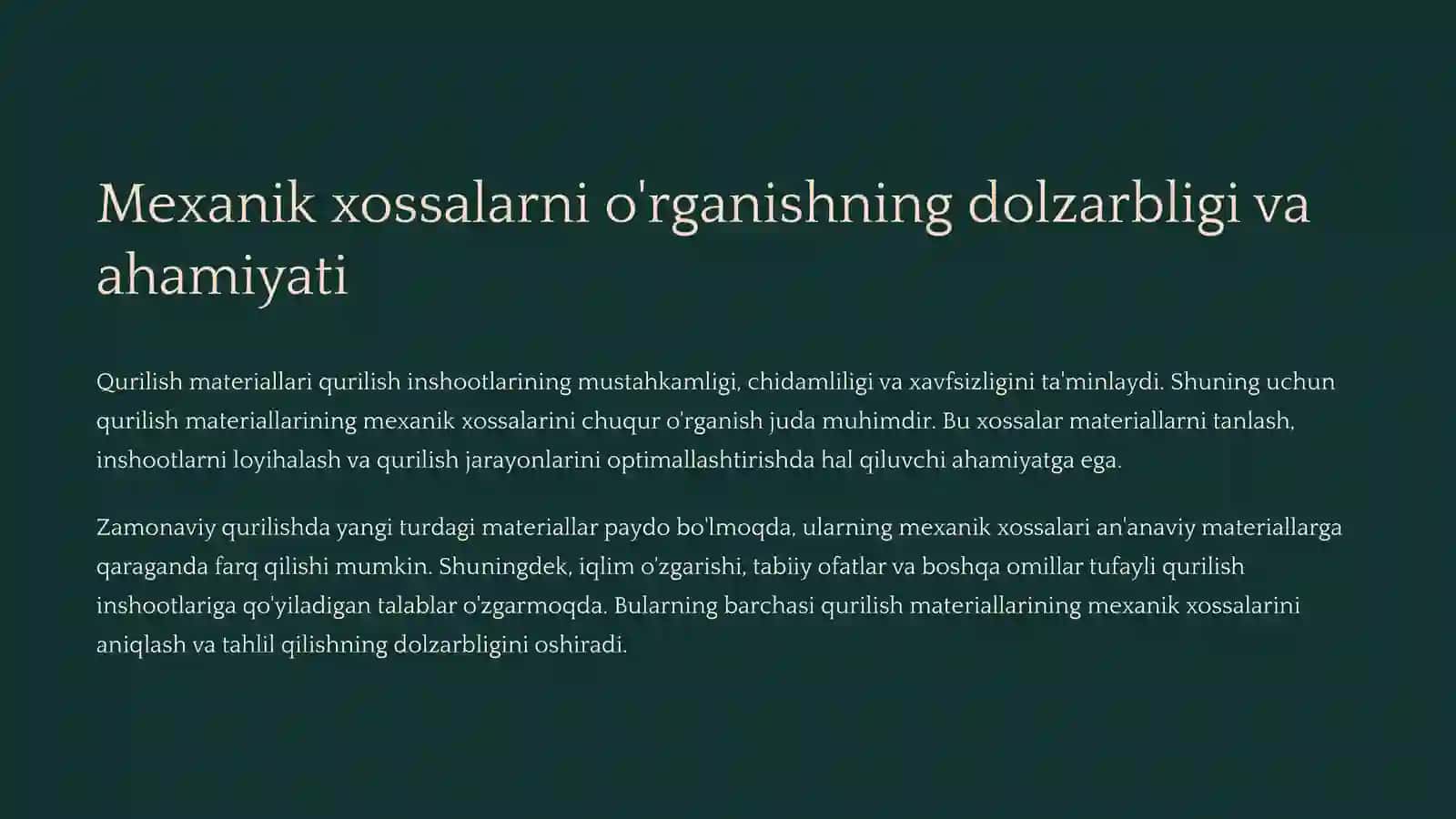Qurilish materiallarini mexanik xossalarini o'rganish foydalaniladigan asbob va uskunalar 2