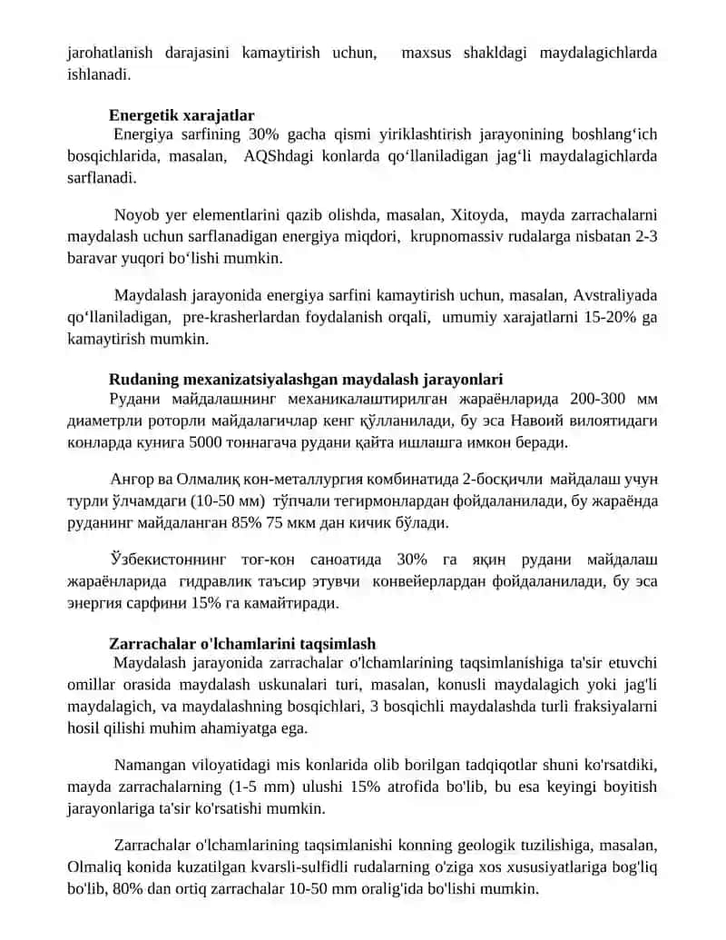 Процессы механизированного дробления руды 2