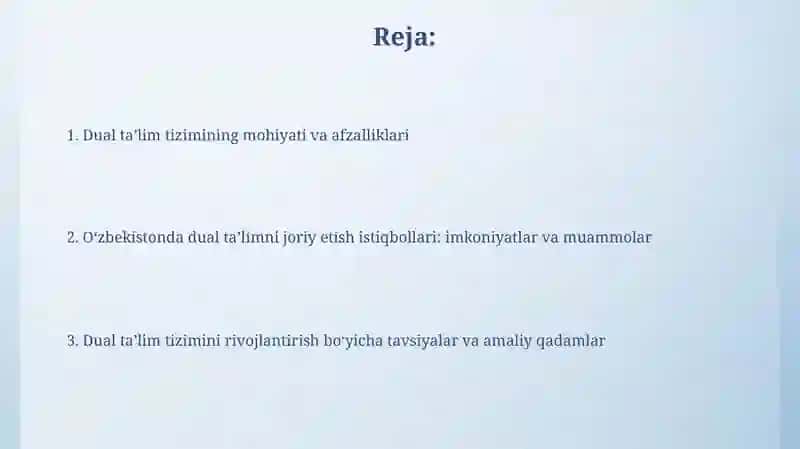 Professional taʼlimga dual oʻqitish tizimini tadbiq etish istiqbollari 2