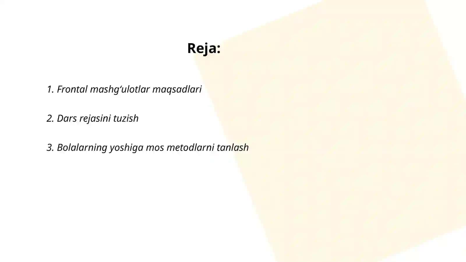 Maktabgacha taʼlim tashkilotlarida Frontal mashgʻulotlar tashkil etish 2