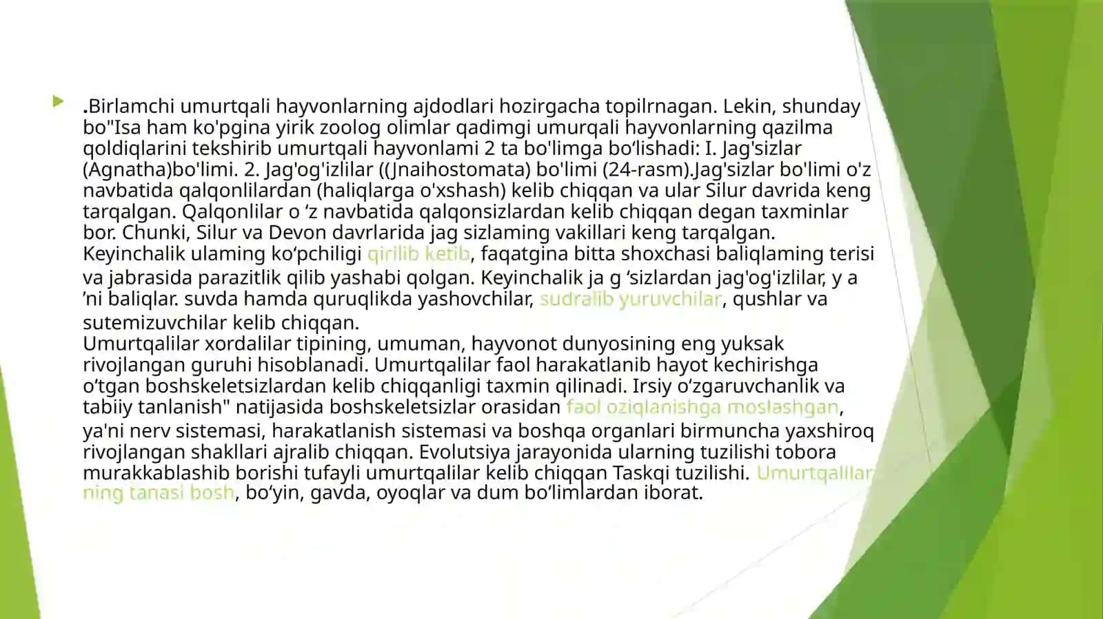 Umurtqalilarningkelibchiqishi 2