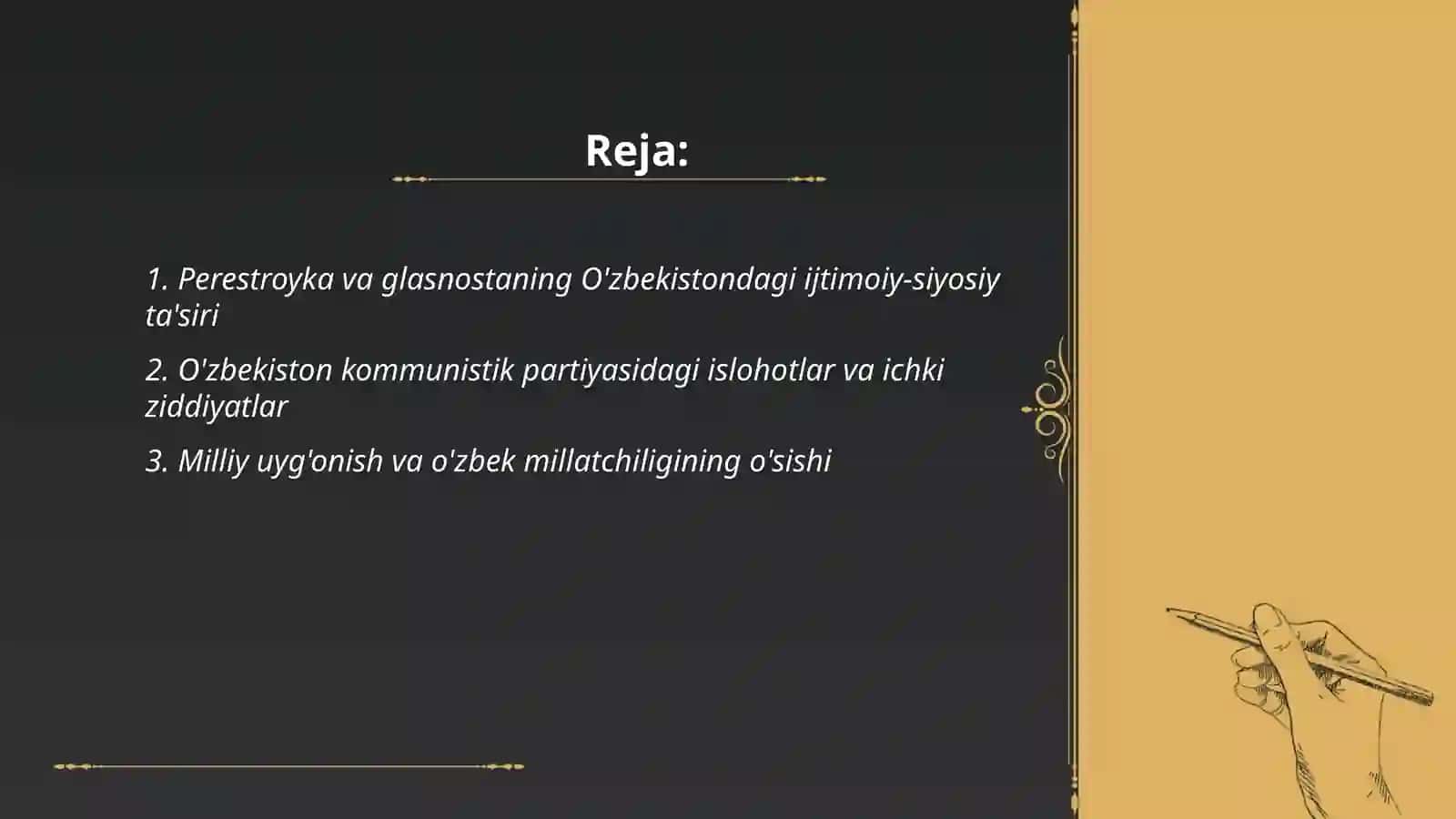 Perestroyka va glasnostaning O‘zbekistondagi ijtimoiy-siyosiy ta’siri 2