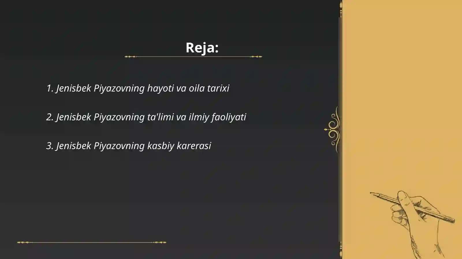Jenisbek Piyazov haqida biografiya 2
