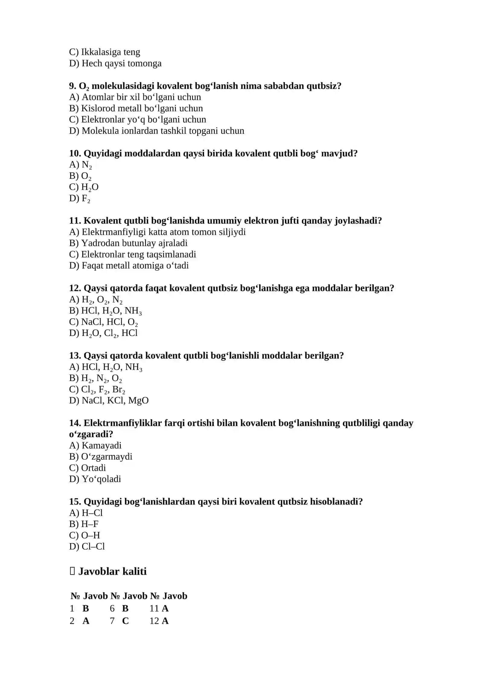Kimyoviy bog‘lanishning turlari 2