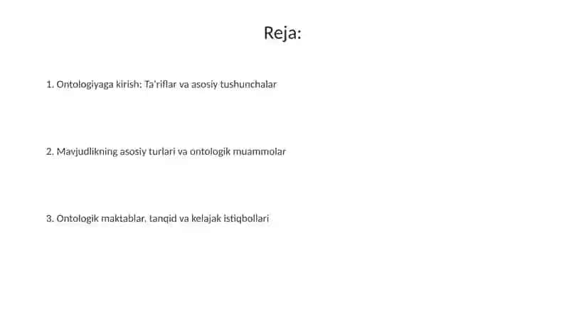Borliq falsafasi (ontologiya) 2