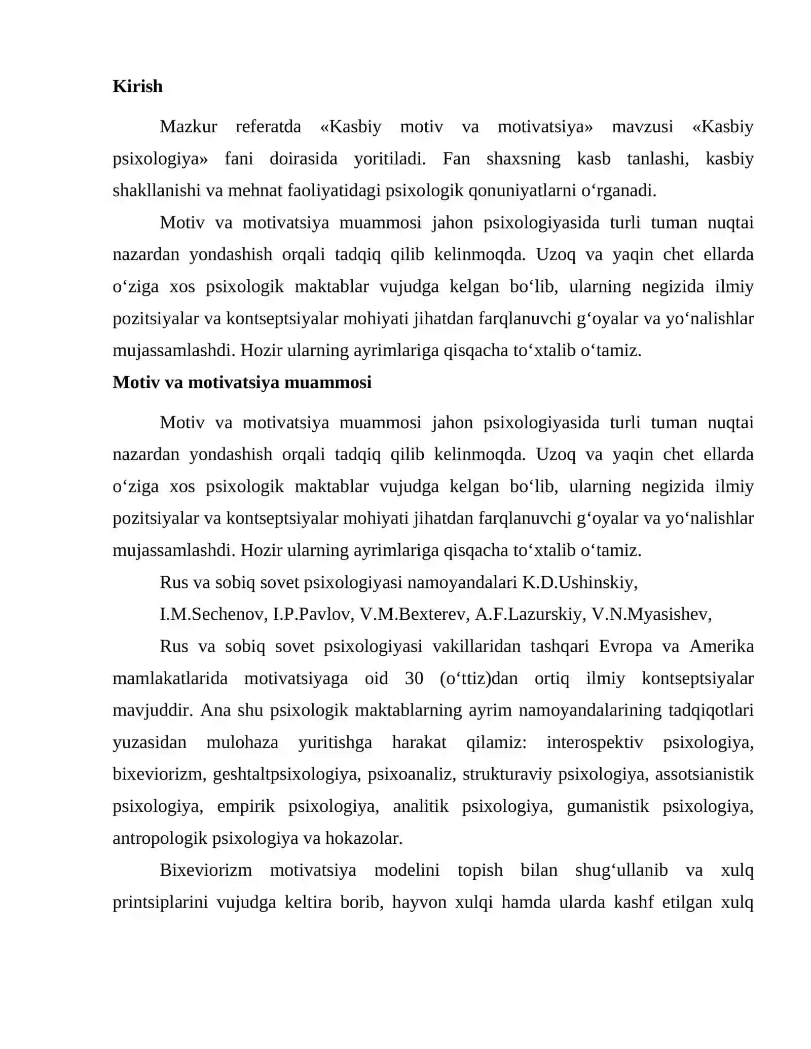 Kasbiy motiv va motivatsiya 2