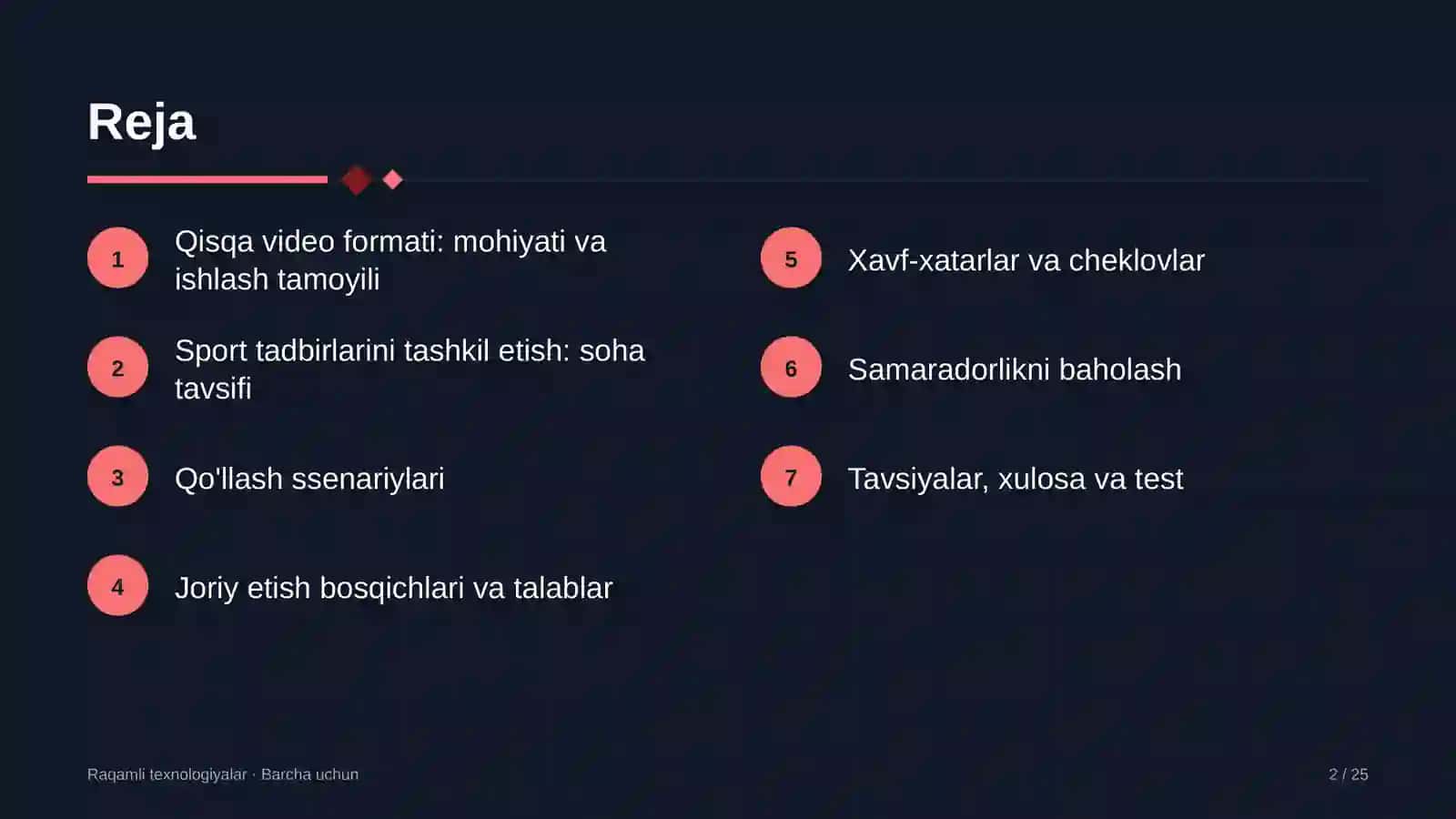 Format — kontentning ko'rinishi, davomiyligi va ekran o'lchami 2