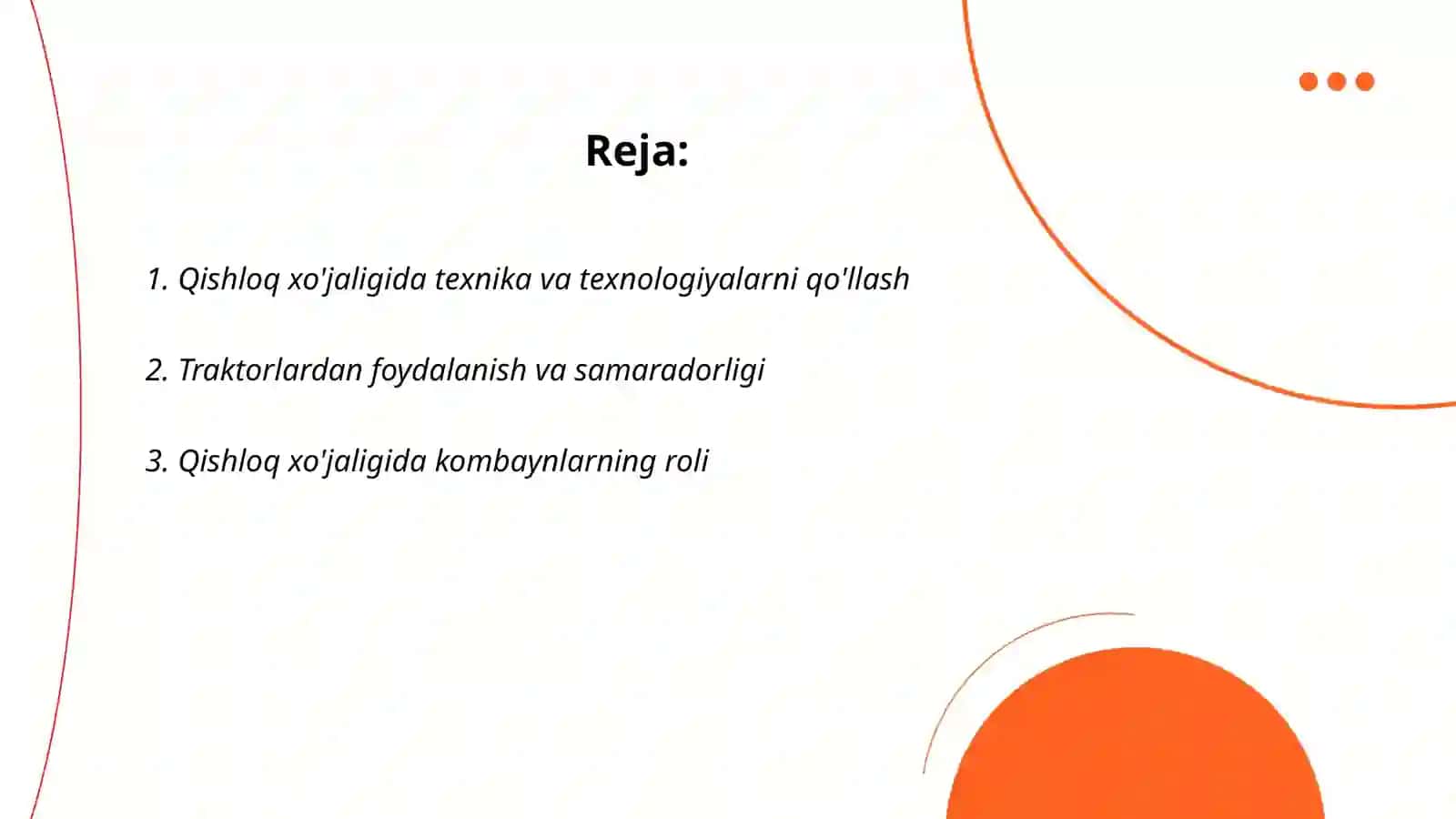 Qishloq xojaligini mexanizatsiyalash 2