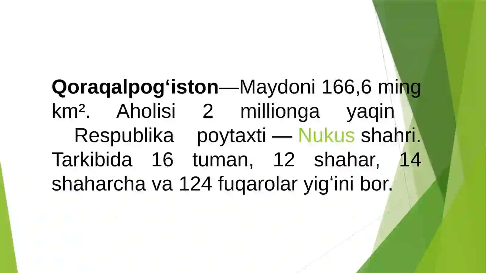 Qoraqalpog’iston Respublikasi 2